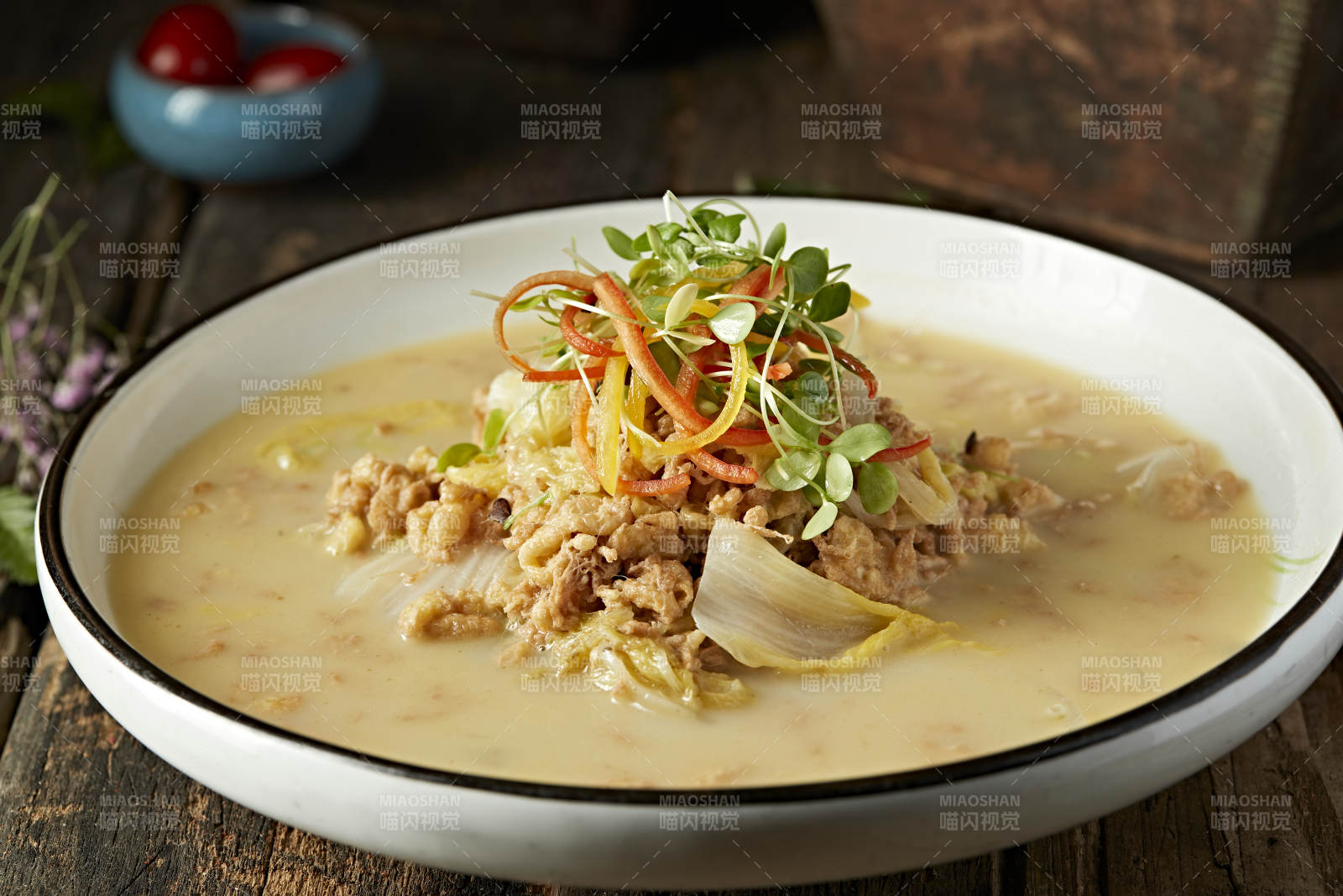 浓汤蛋花虾仁娃娃菜