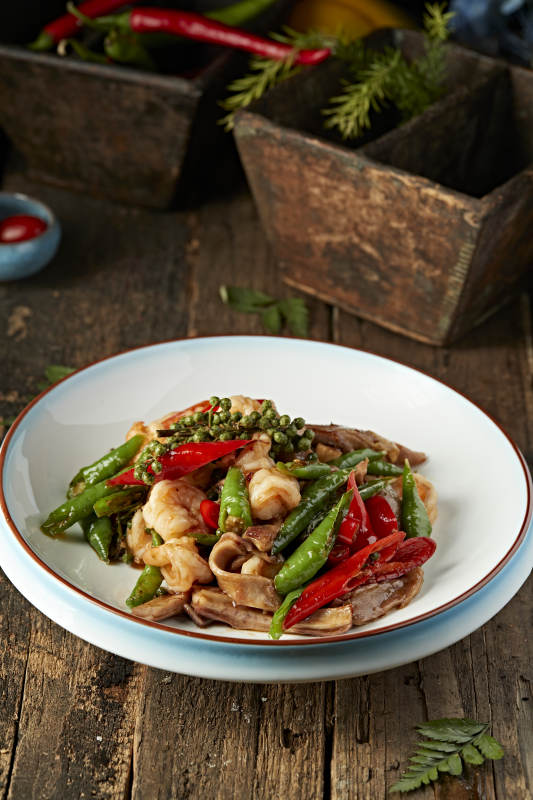 藤椒香辣双椒猪肚大虾仁