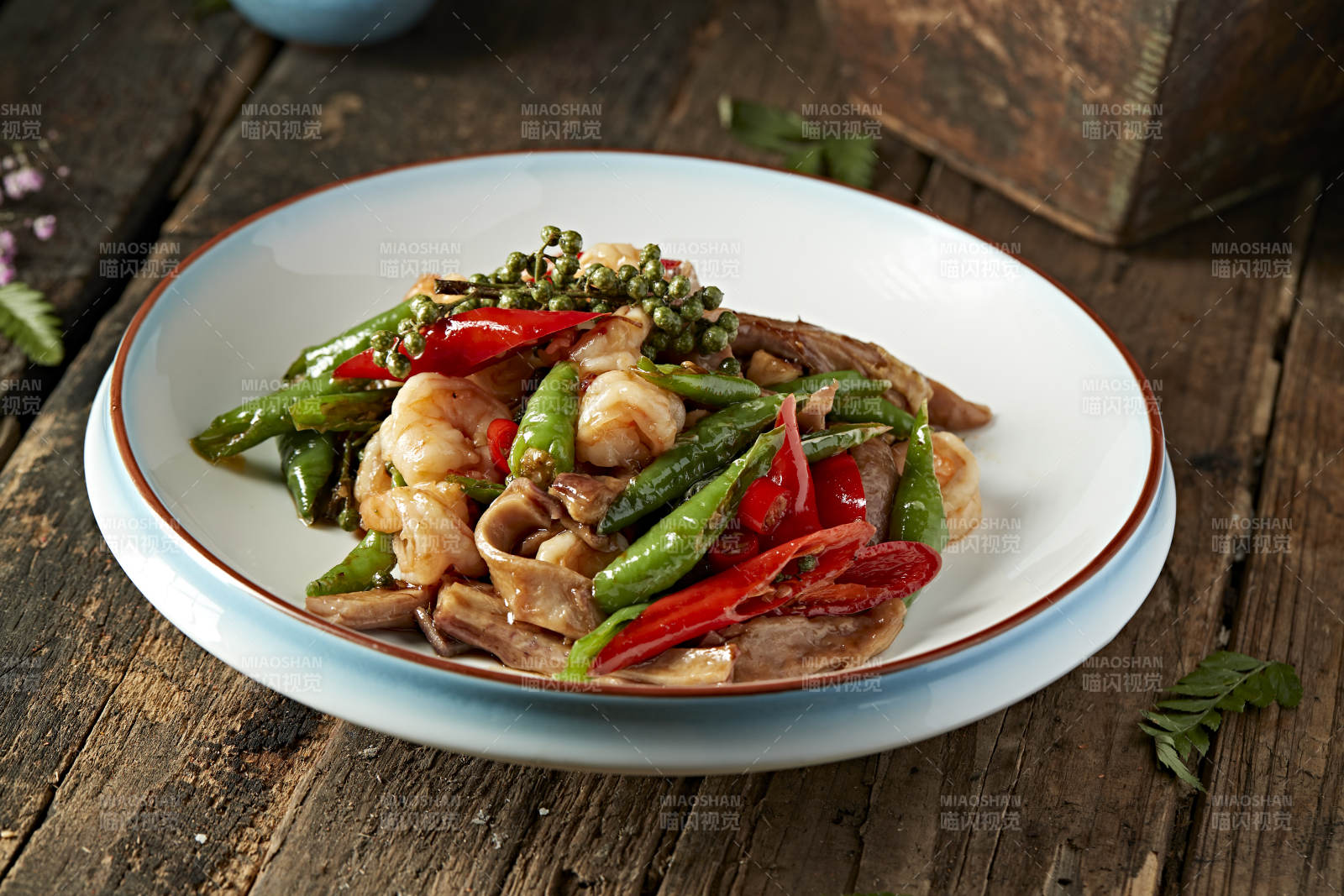 藤椒香辣双椒猪肚大虾仁