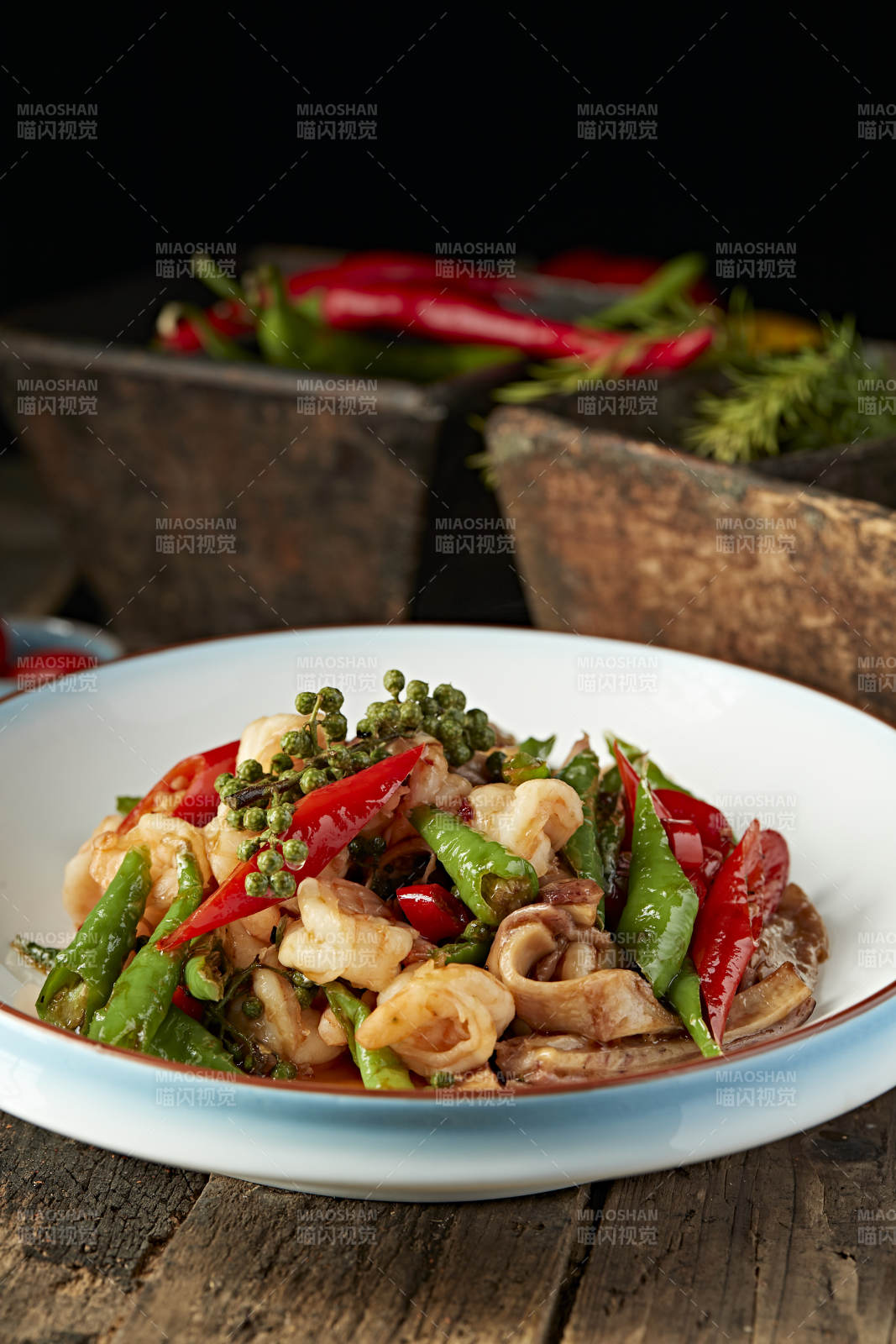 藤椒香辣双椒猪肚大虾仁