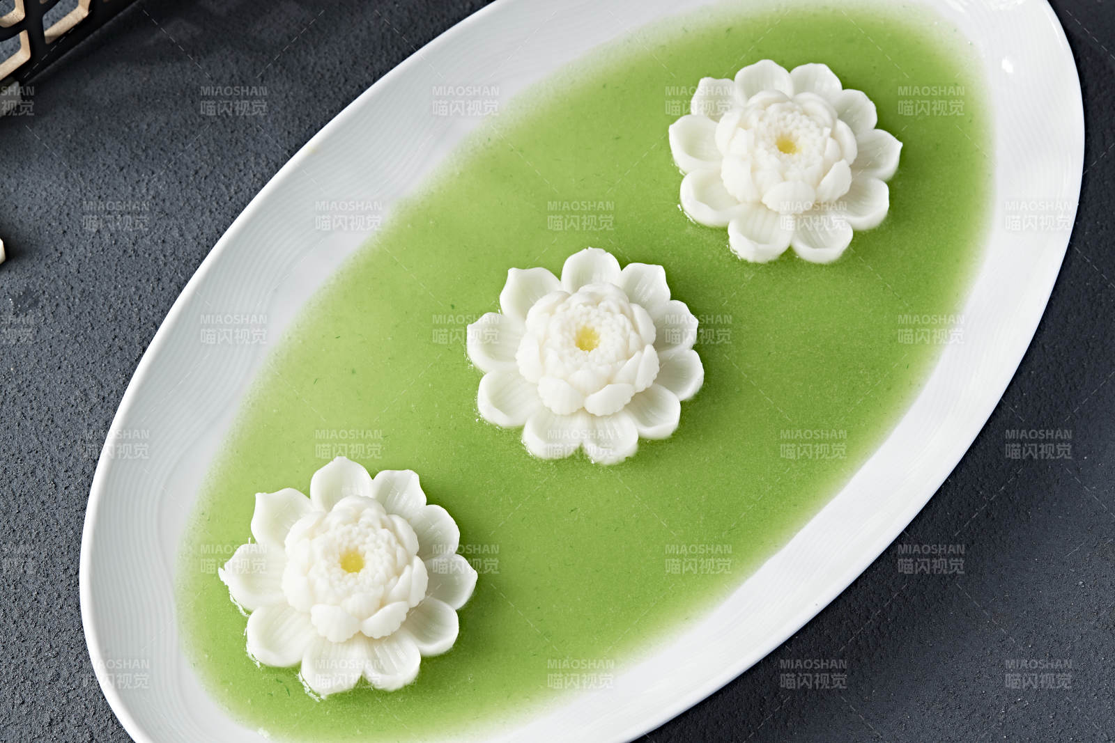 蜂蜜青蘋果汁撈蓮花山藥泥