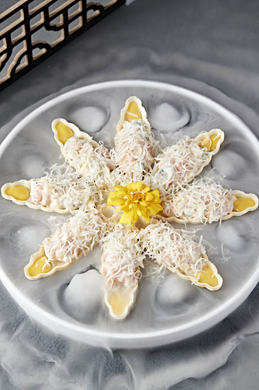 军舰水果沙拉芝士海虾仁