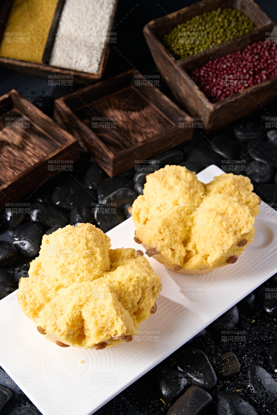 西部美食香蒸开花黄馍馍