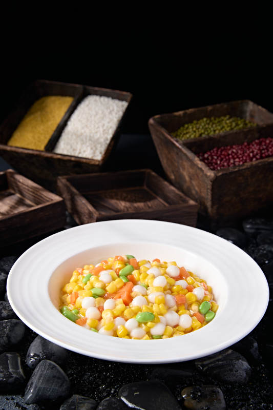 糖水青豆芋圆玉米粒胡萝卜丁