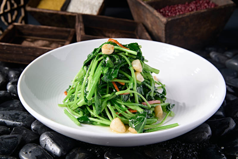 彩椒蒜香鸡毛菜西洋菜