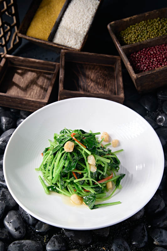 彩椒蒜香鸡毛菜西洋菜