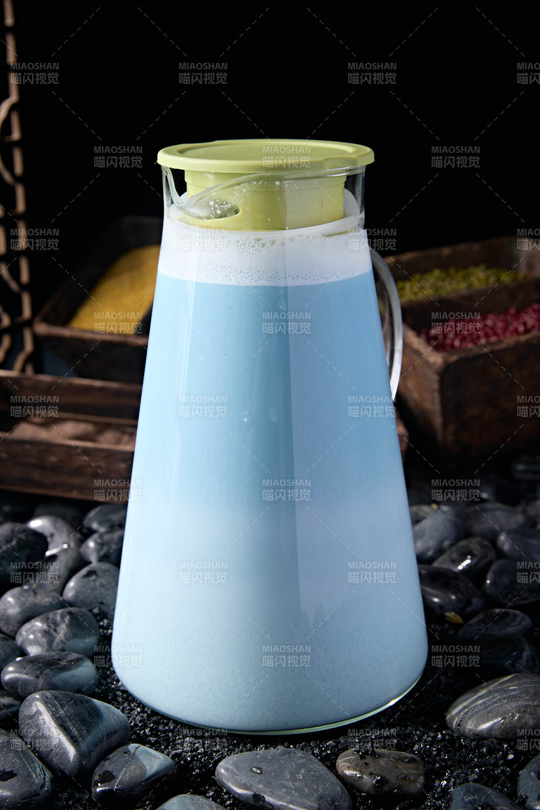 鲜榨蝶豆花米糊热饮