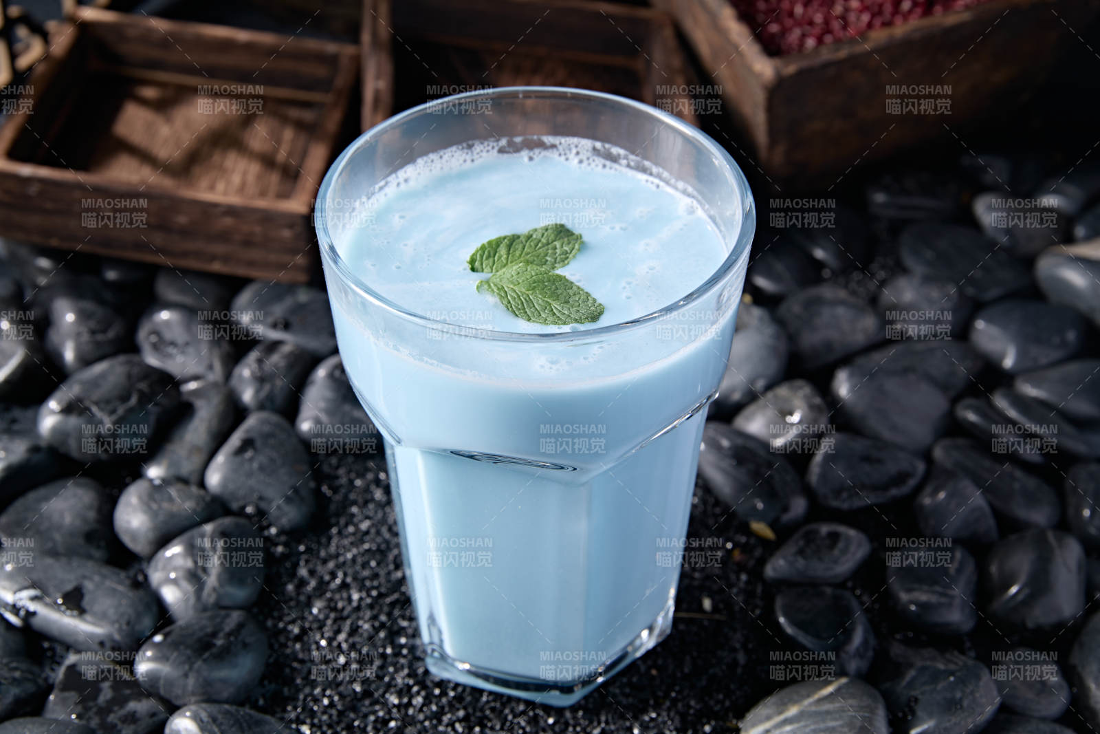 鲜榨蝶豆花米糊热饮