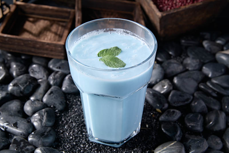 鲜榨蝶豆花米糊热饮