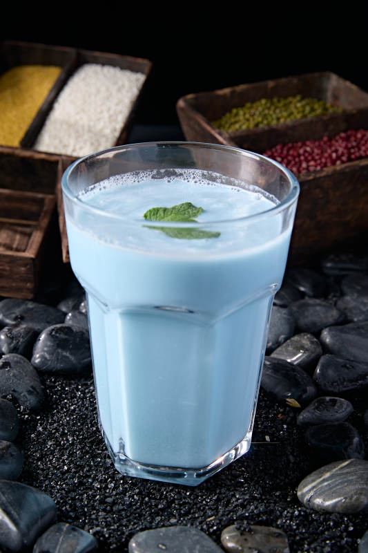 鲜榨蝶豆花米糊热饮