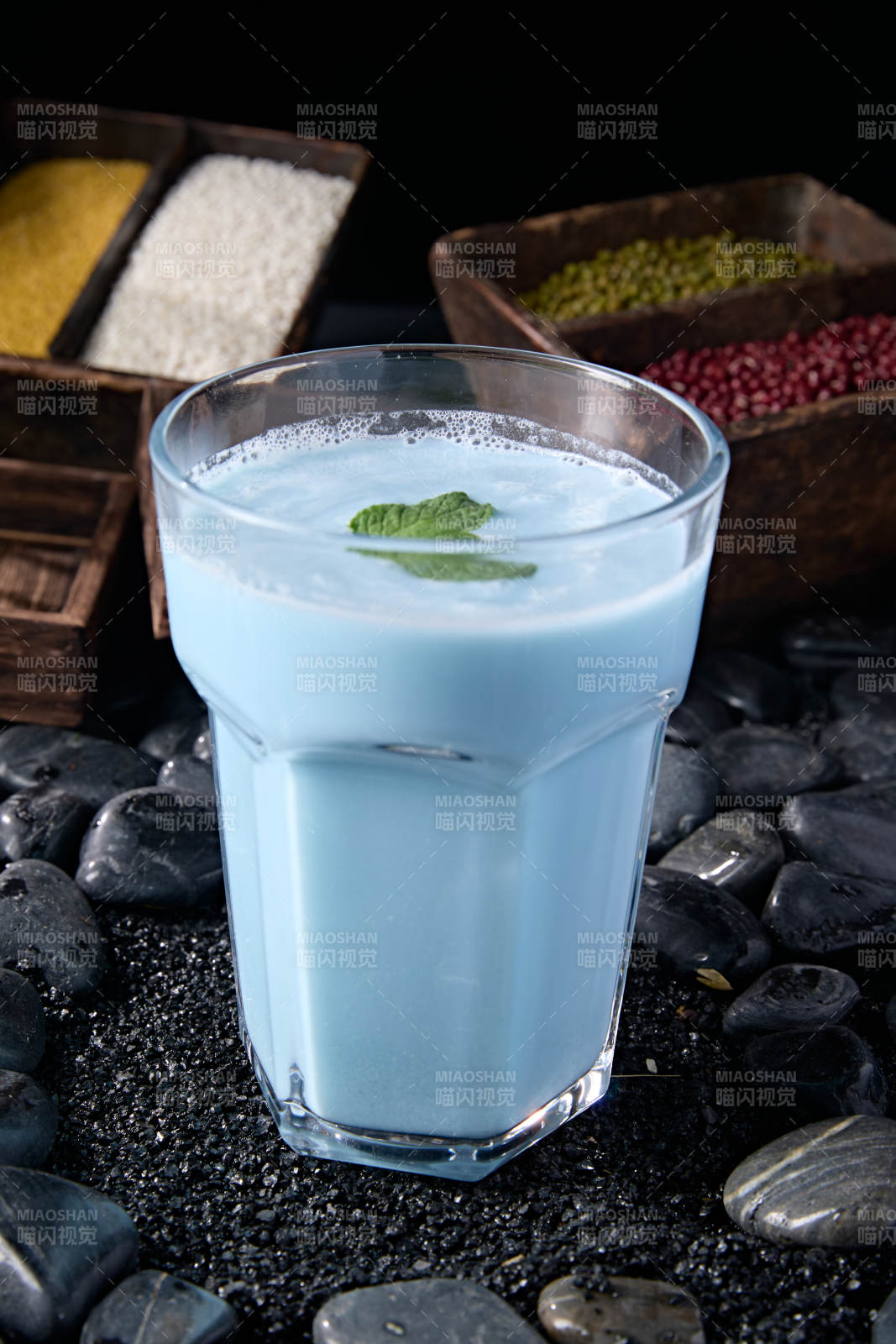 鲜榨蝶豆花米糊热饮