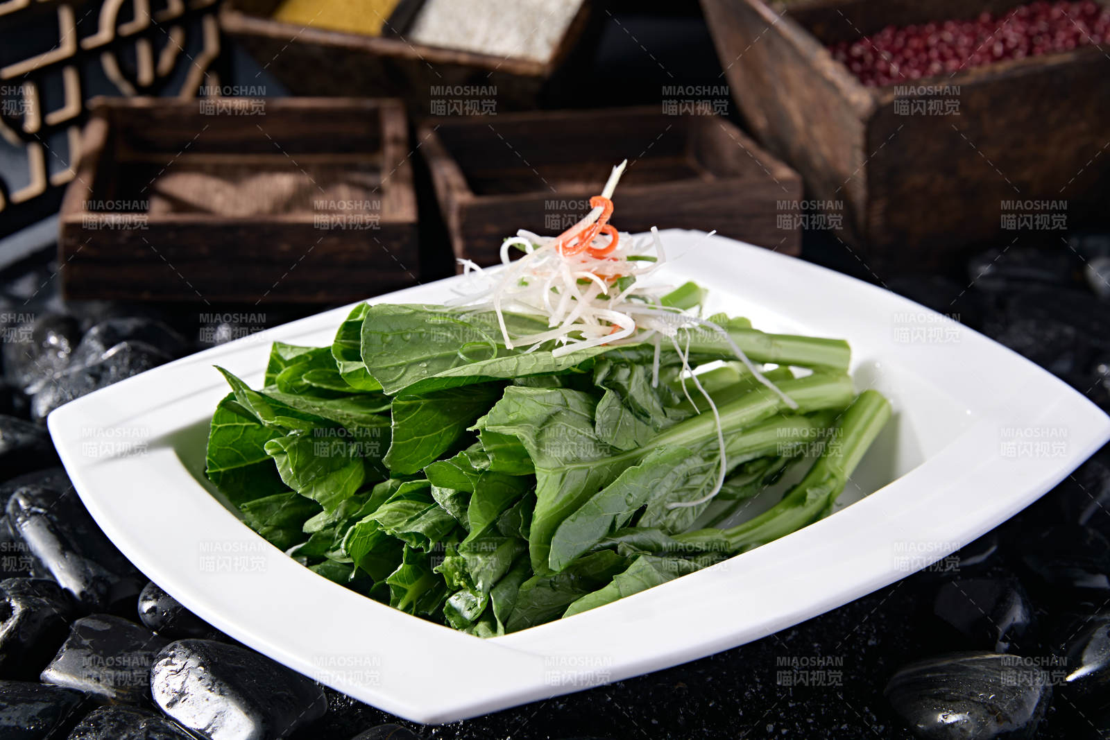 白灼澆汁爆炒蒜香菜心