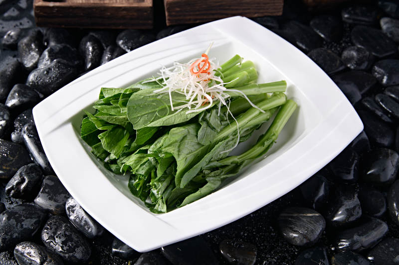 白灼澆汁爆炒蒜香菜心