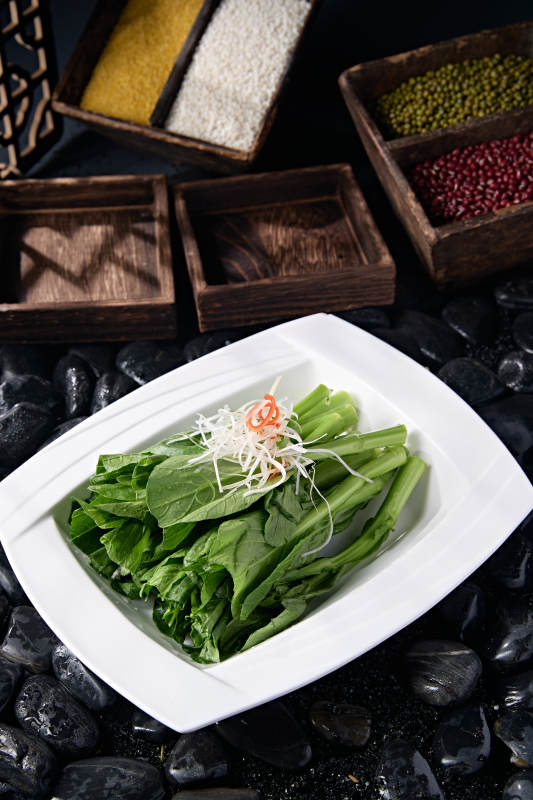白灼澆汁爆炒蒜香菜心
