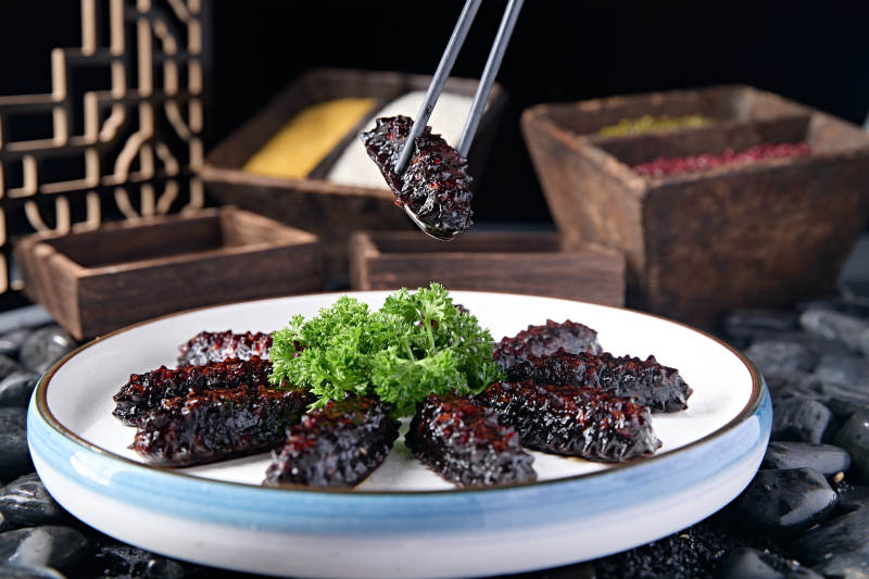 梅花參海參造型的肉糜皮凍