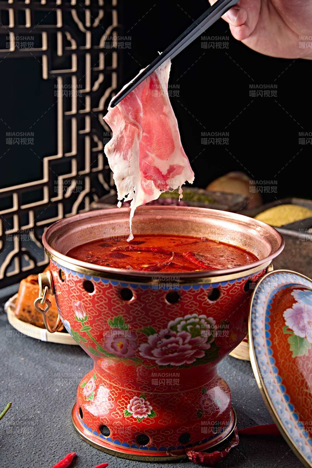 景泰蓝小火锅汤底麻辣牛油锅