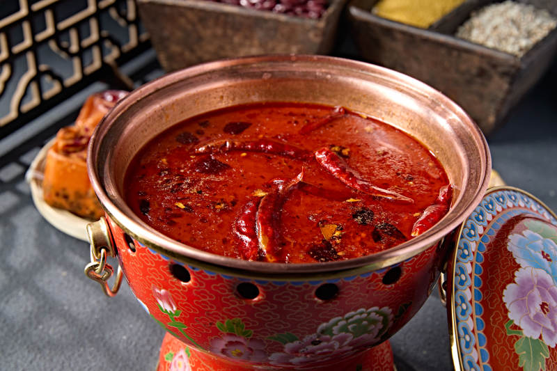 景泰蓝小火锅汤底麻辣牛油锅