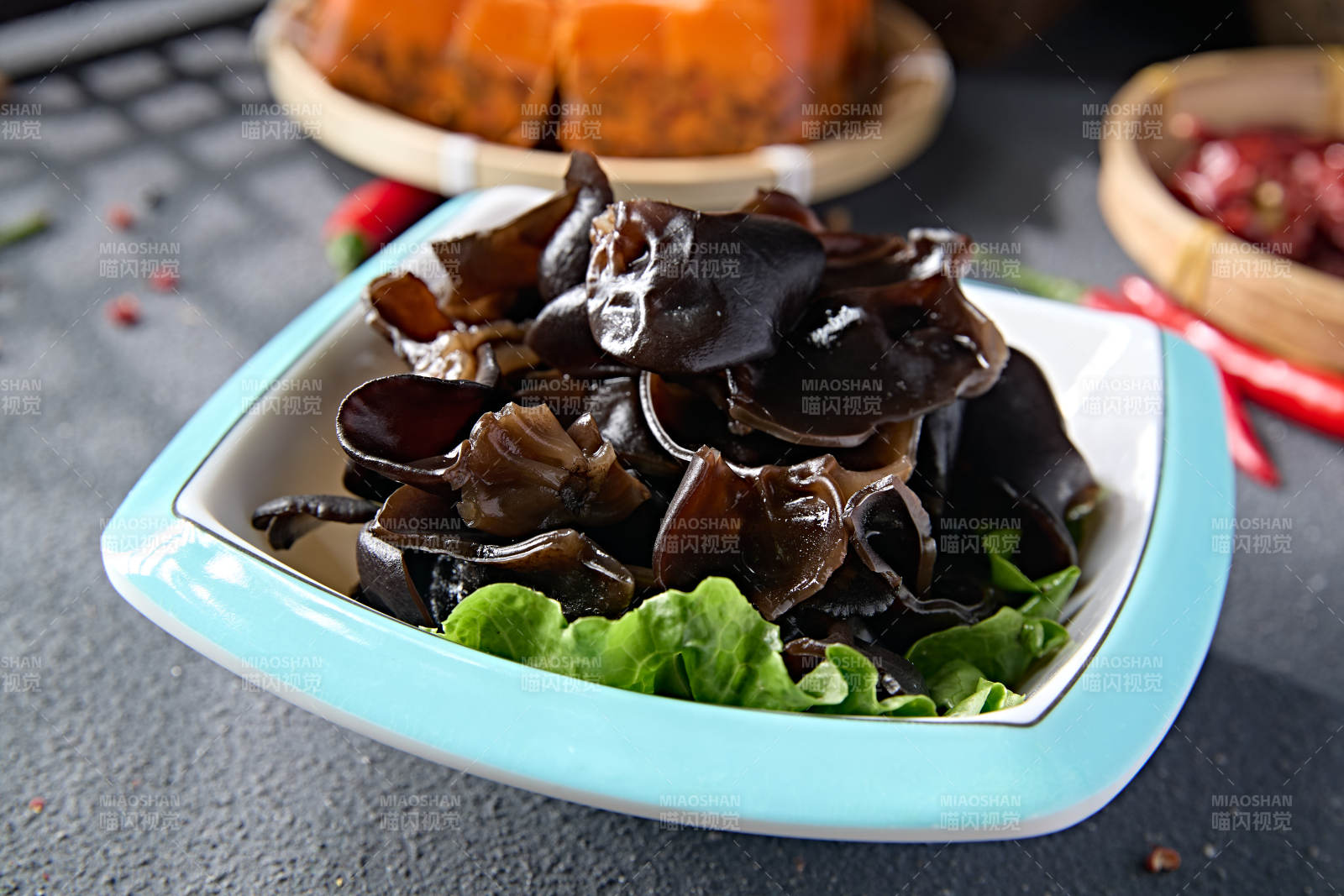 火鍋食材一盤(pán)新鮮黑木耳