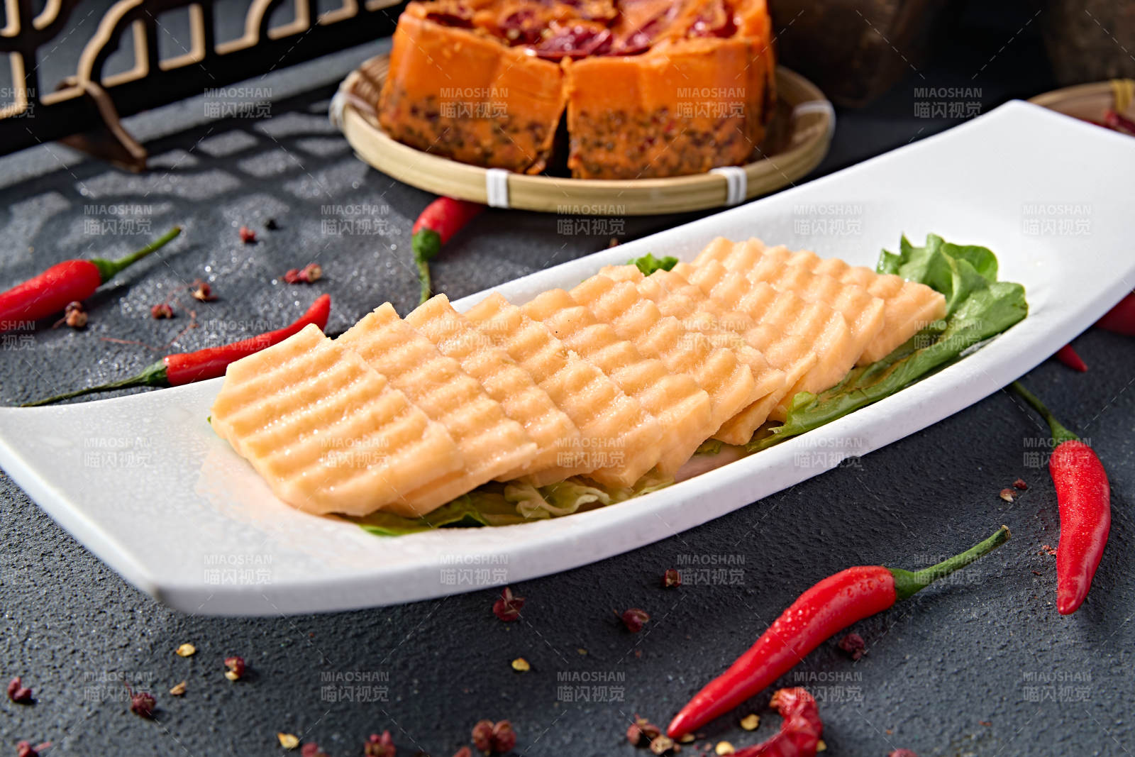 新鲜狼牙红薯切片