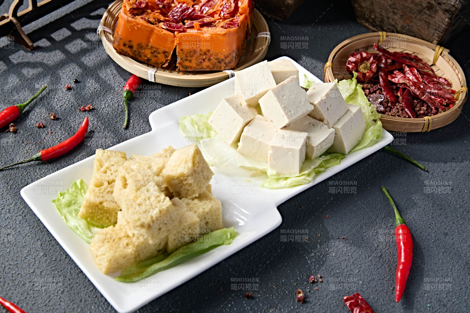 火锅食材鲜豆腐冻豆腐切片拼盘