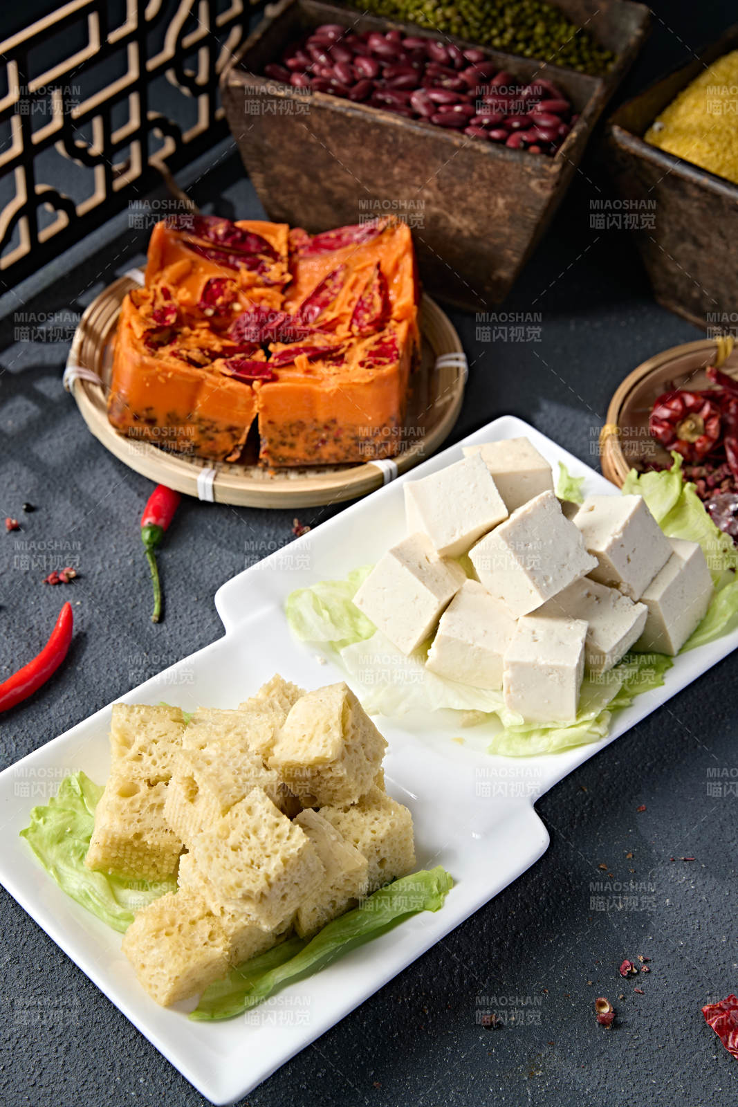 火锅食材鲜豆腐冻豆腐切片拼盘