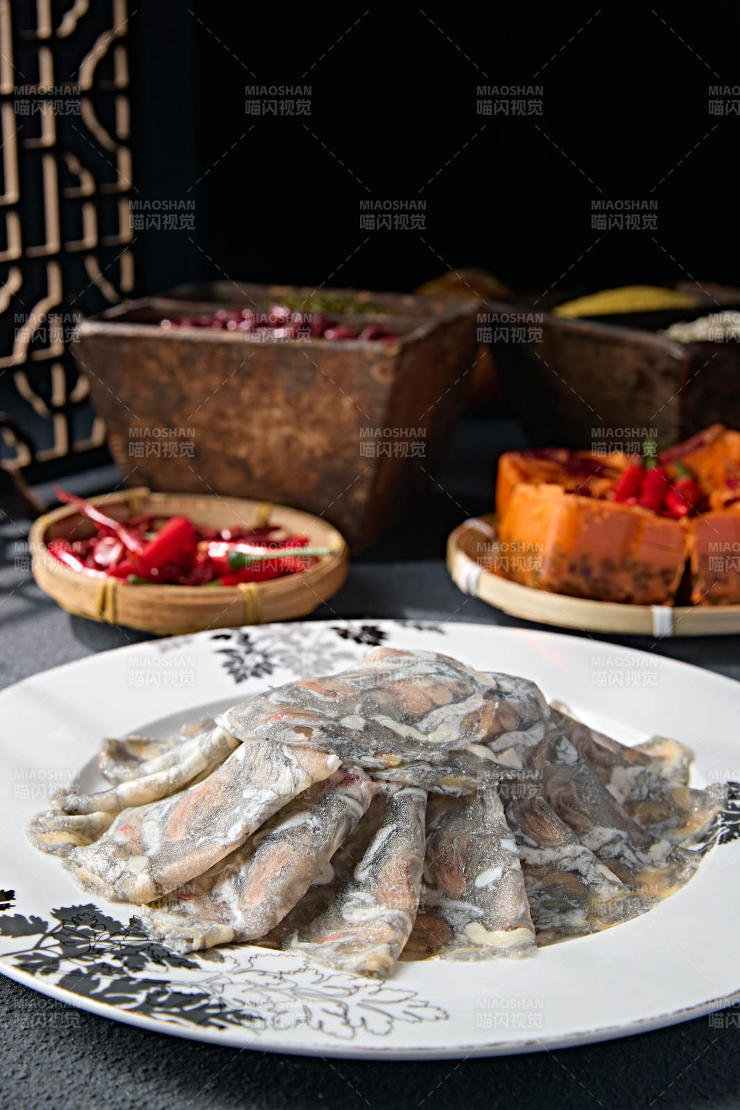 川渝火锅涮品乌鸡肉卷切片