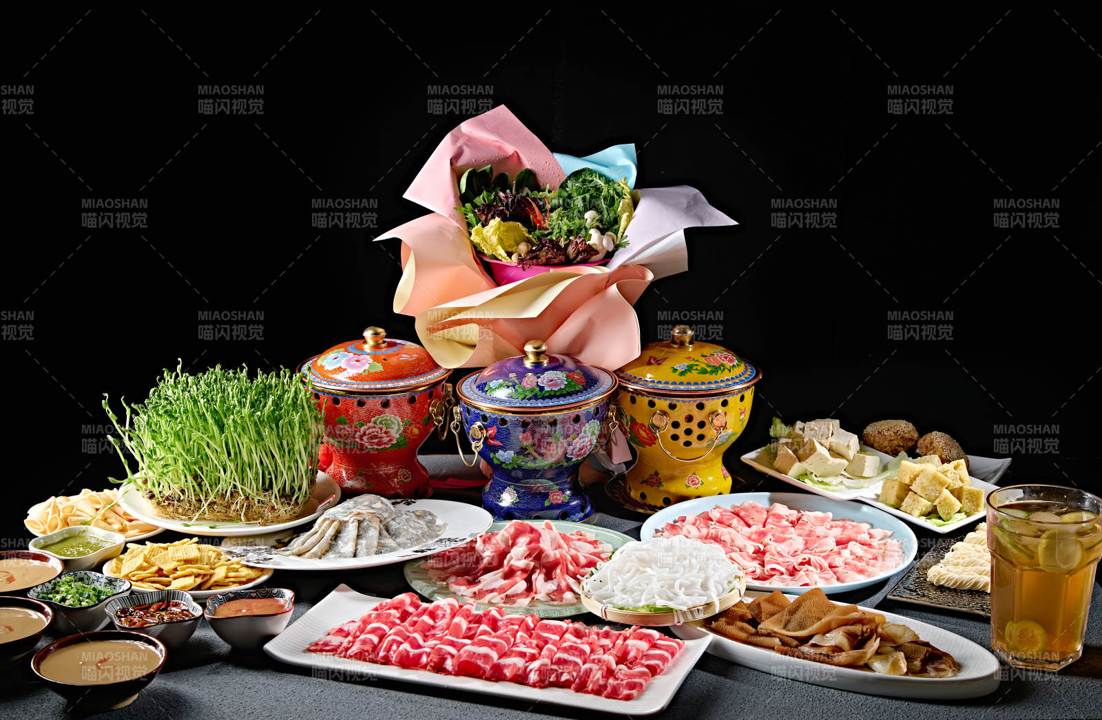 高档小火锅套餐美食组合