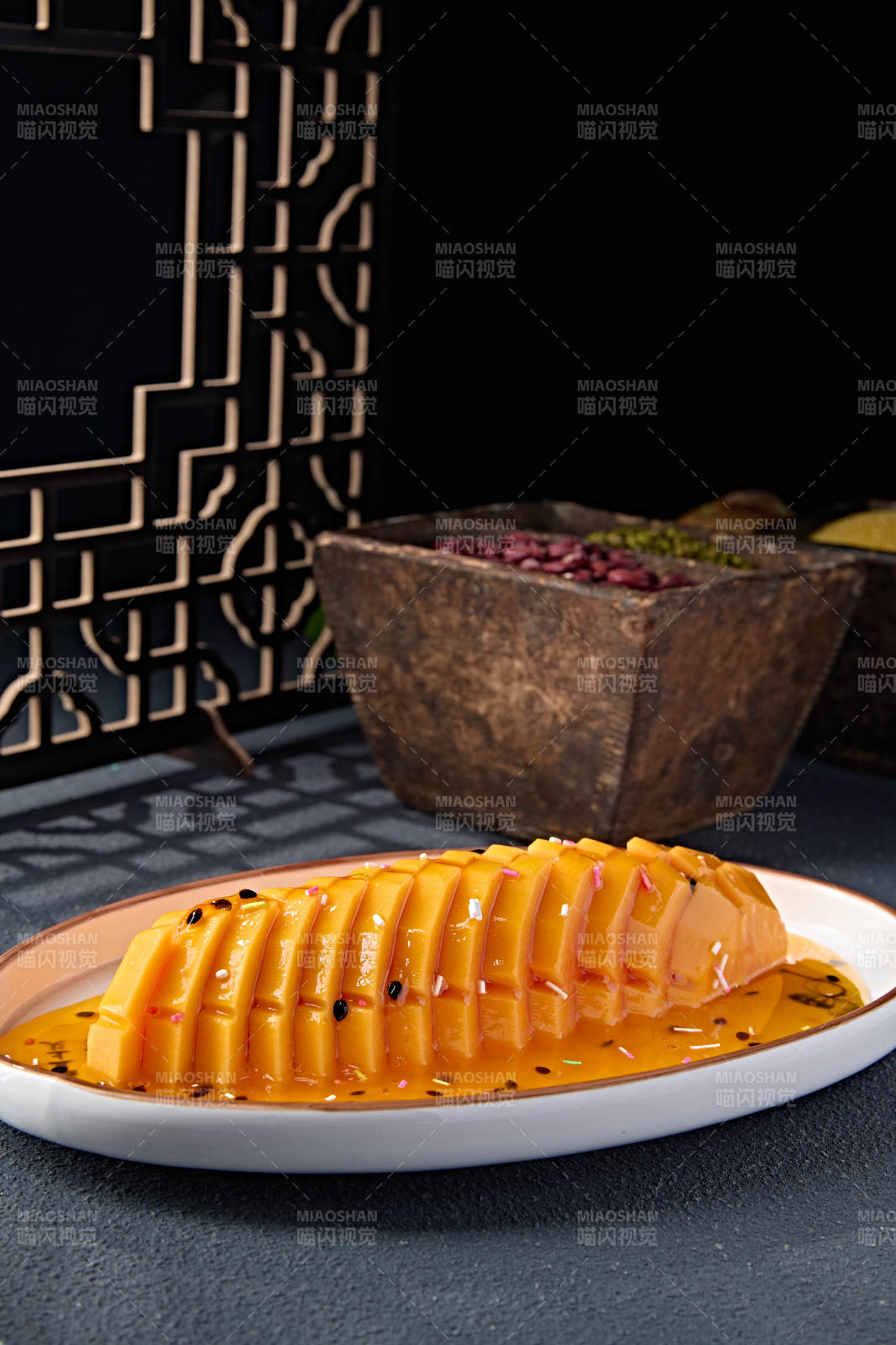 涼菜百香果汁腌木瓜片