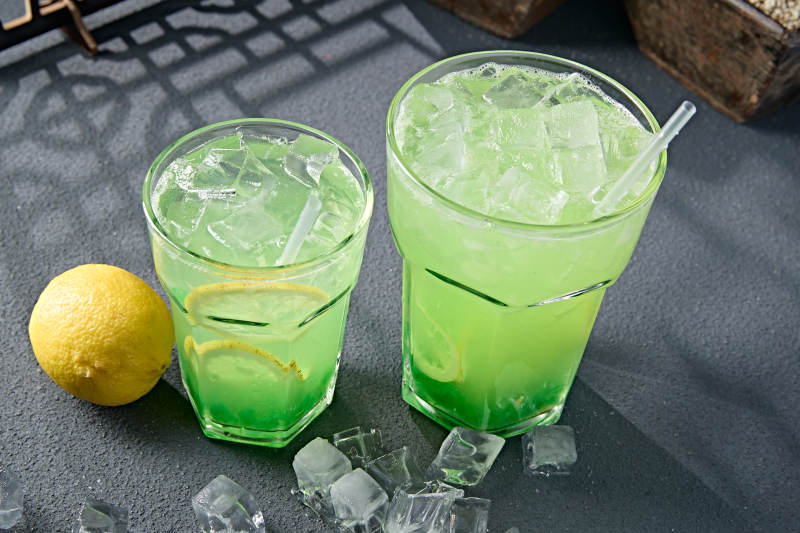 解暑饮料珍珠青苹果汁