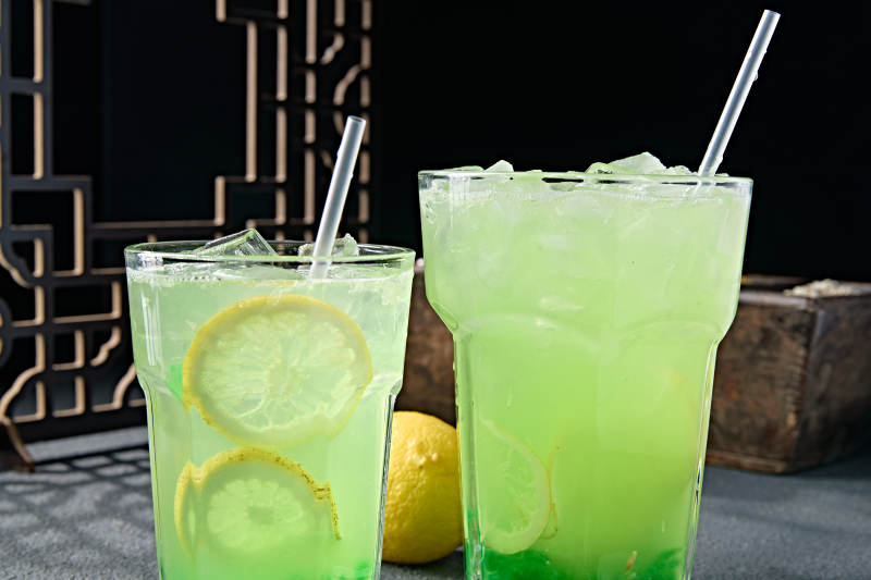 解暑饮料珍珠青苹果汁