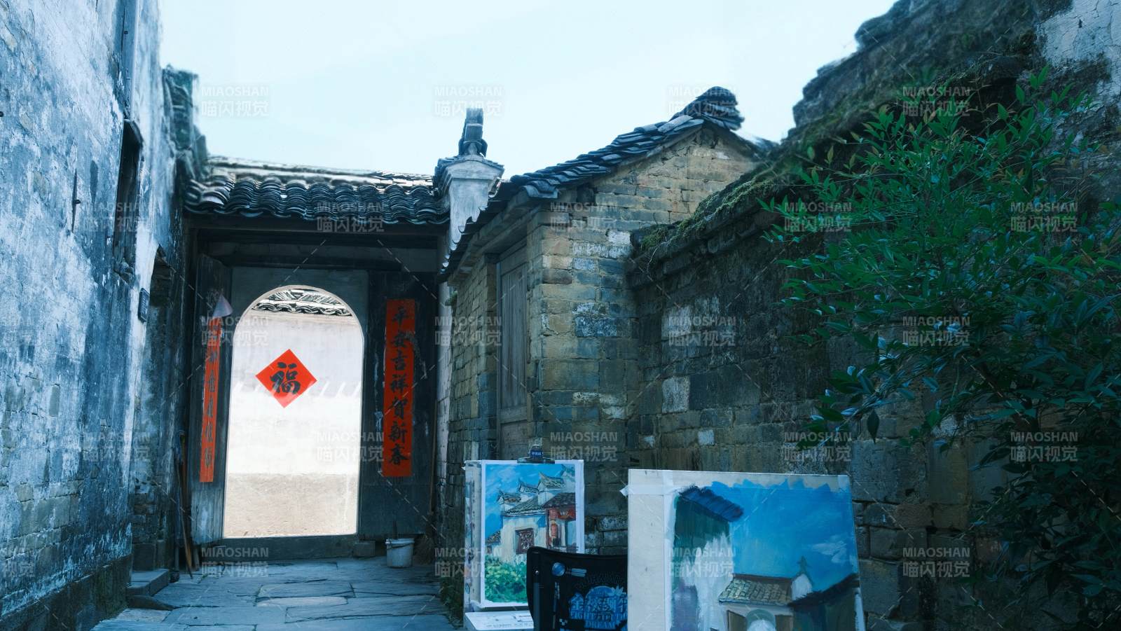 婺源李坑古巷画影