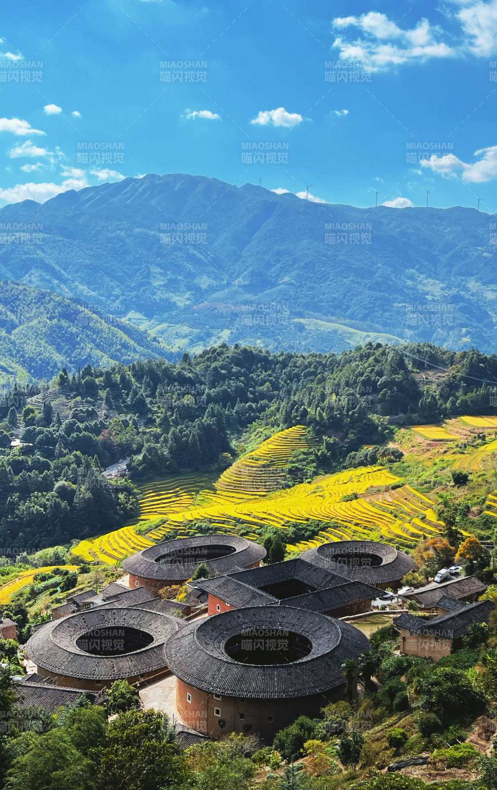 福建土樓梯田山景