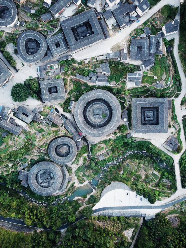 福建土樓航拍圖