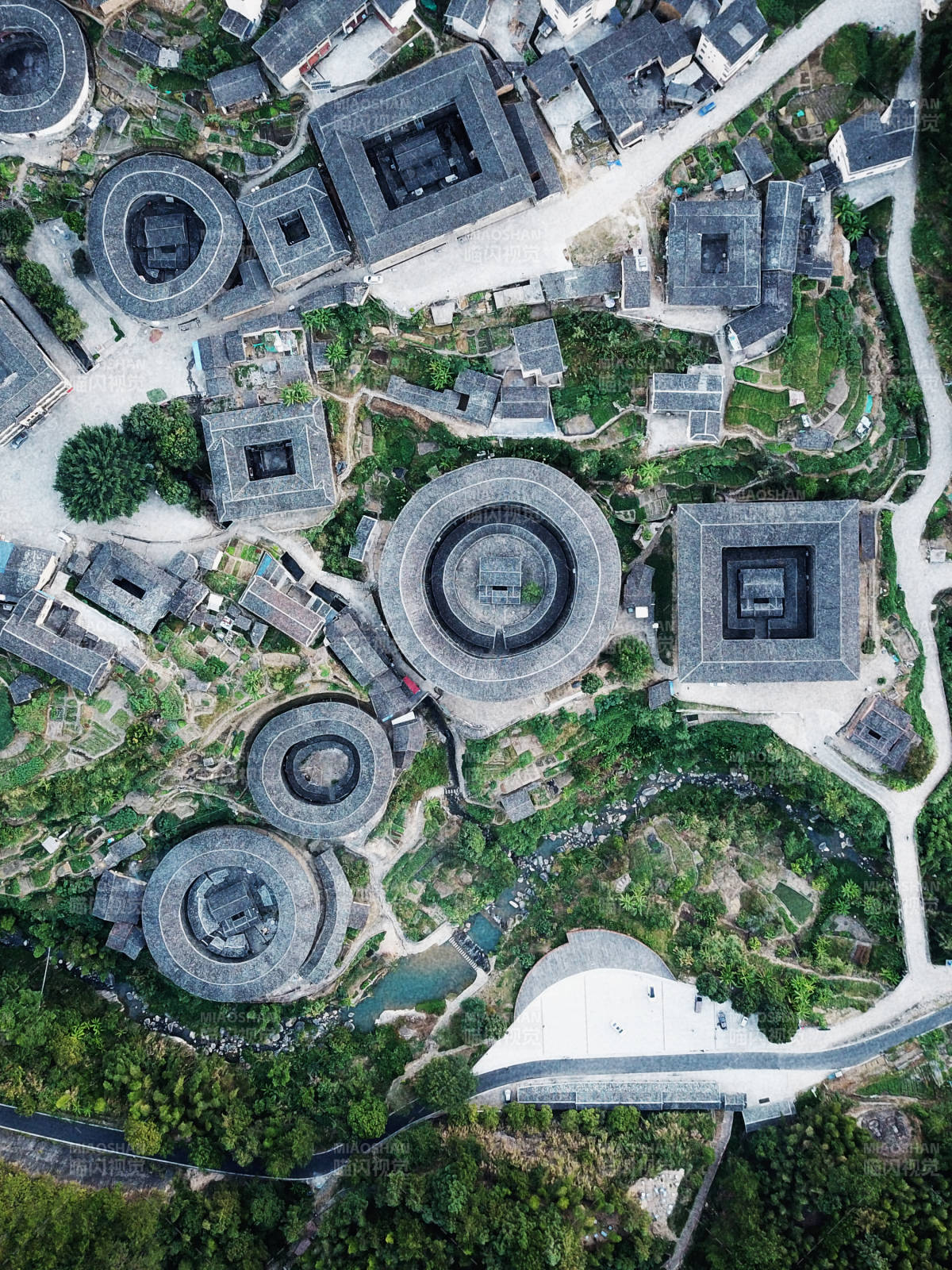 福建土樓航拍圖