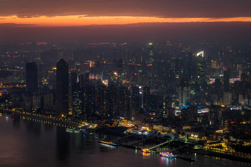 武汉城市夜景璀璨