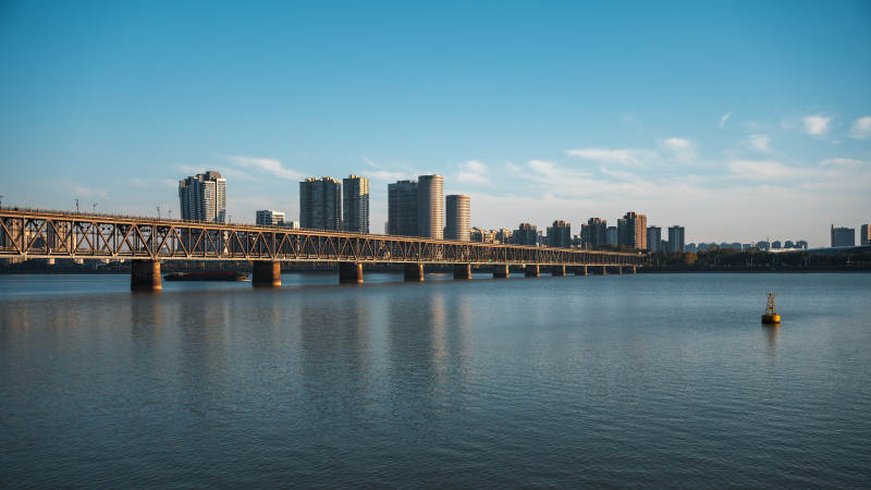 杭州钱塘江大桥城市风光