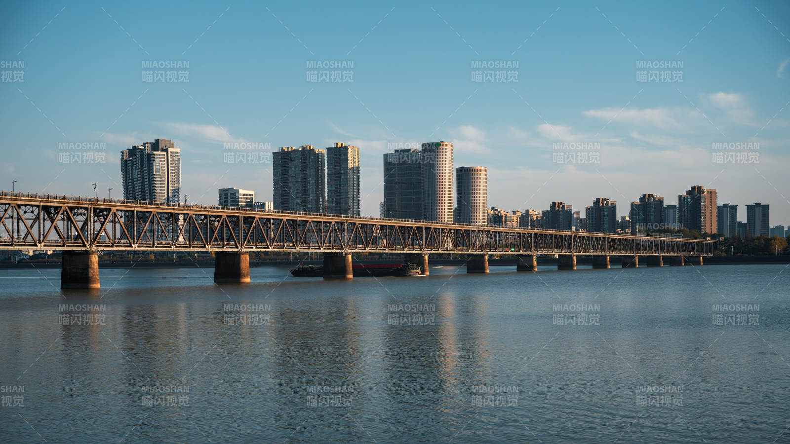 杭州錢塘江大橋城市天際線