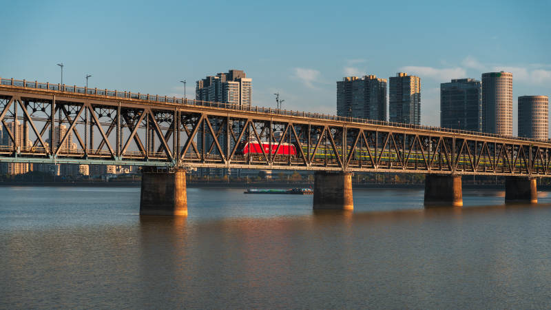 杭州钱塘江大桥城市大桥风光