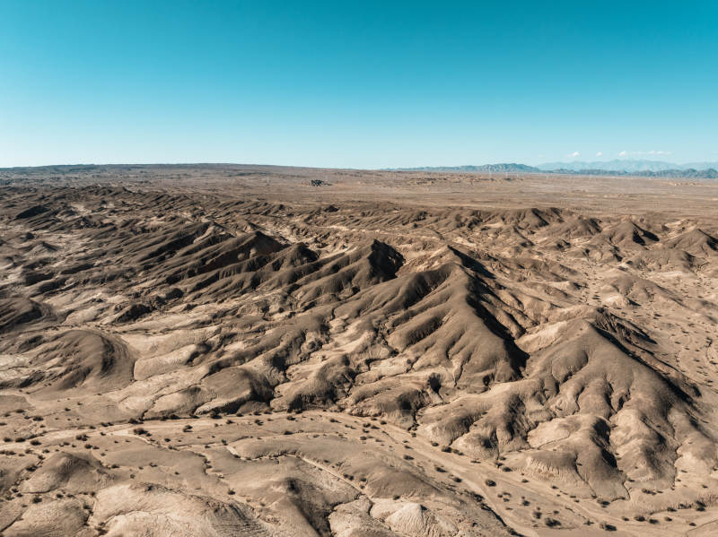 西北苍凉荒漠戈壁沙漠山脉干旱风蚀壮阔景观