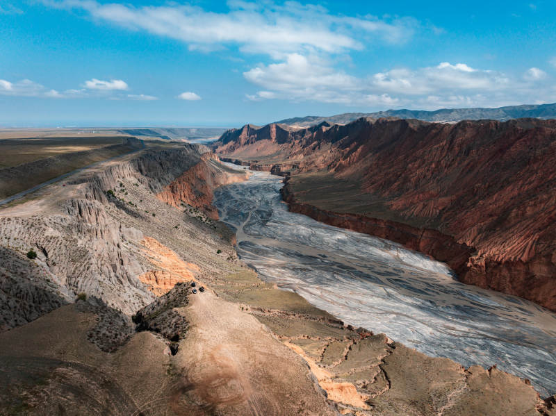新疆安集海大峡谷红山大峡谷河床地形地貌