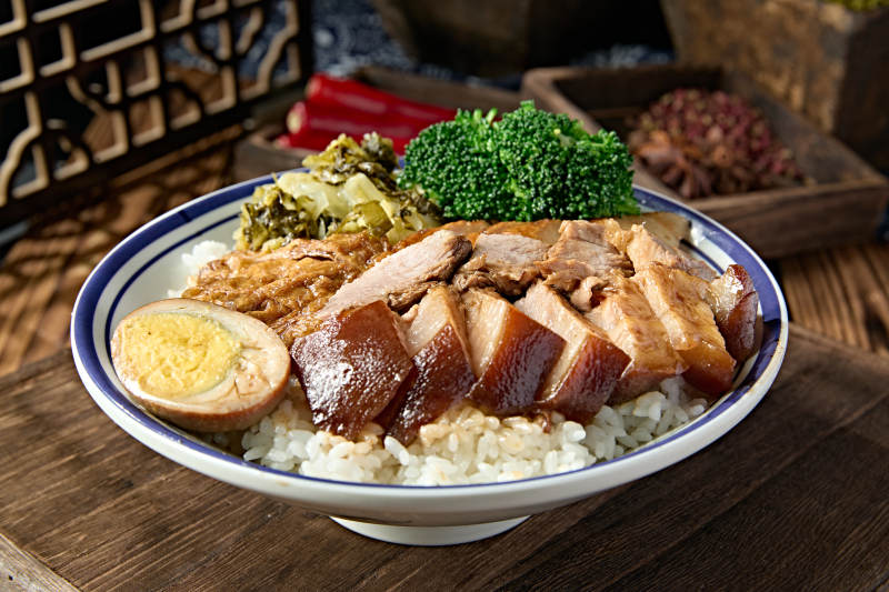 重庆卤味套餐饭-猪脚肉卷双拼套饭