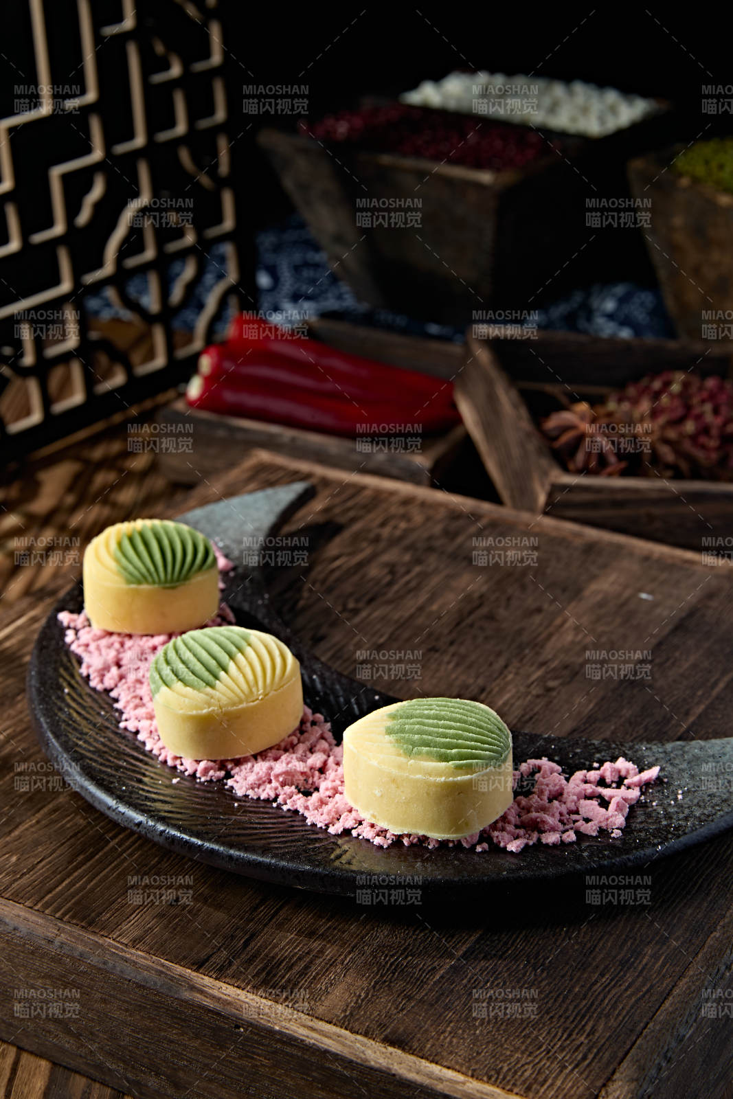 美味茶餐枸雙色豌豆榴蓮酥