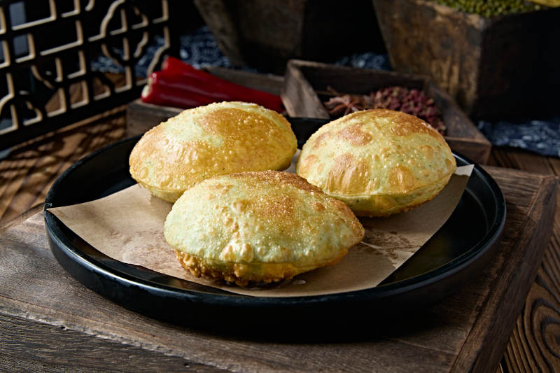 香炸气泡奶香芝士焗榴莲饼