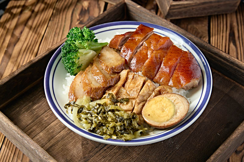 广式叉烧拼烧鹅饭