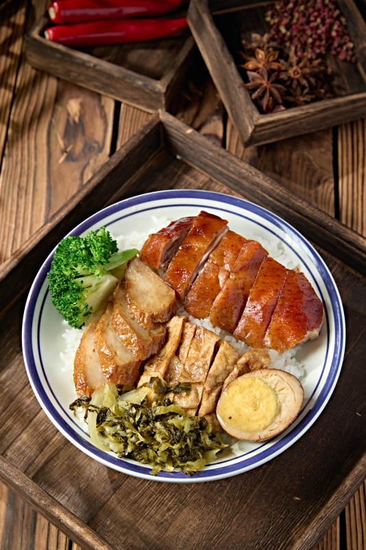 广式叉烧拼烧鹅饭