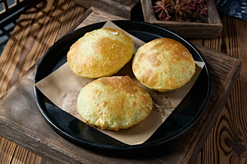 香炸气泡奶香芝士焗榴莲饼