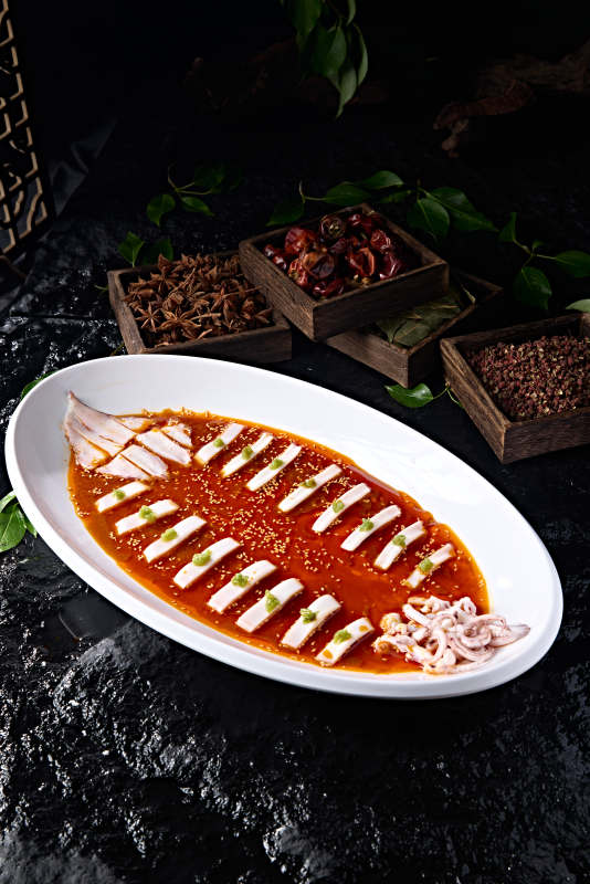 韩式甜辣酱佐深海大鱿鱼切片