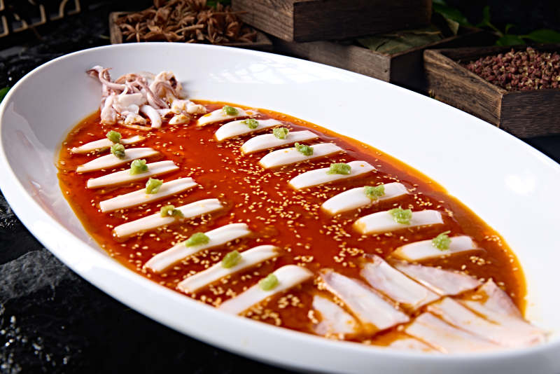 韩式甜辣酱佐深海大鱿鱼切片