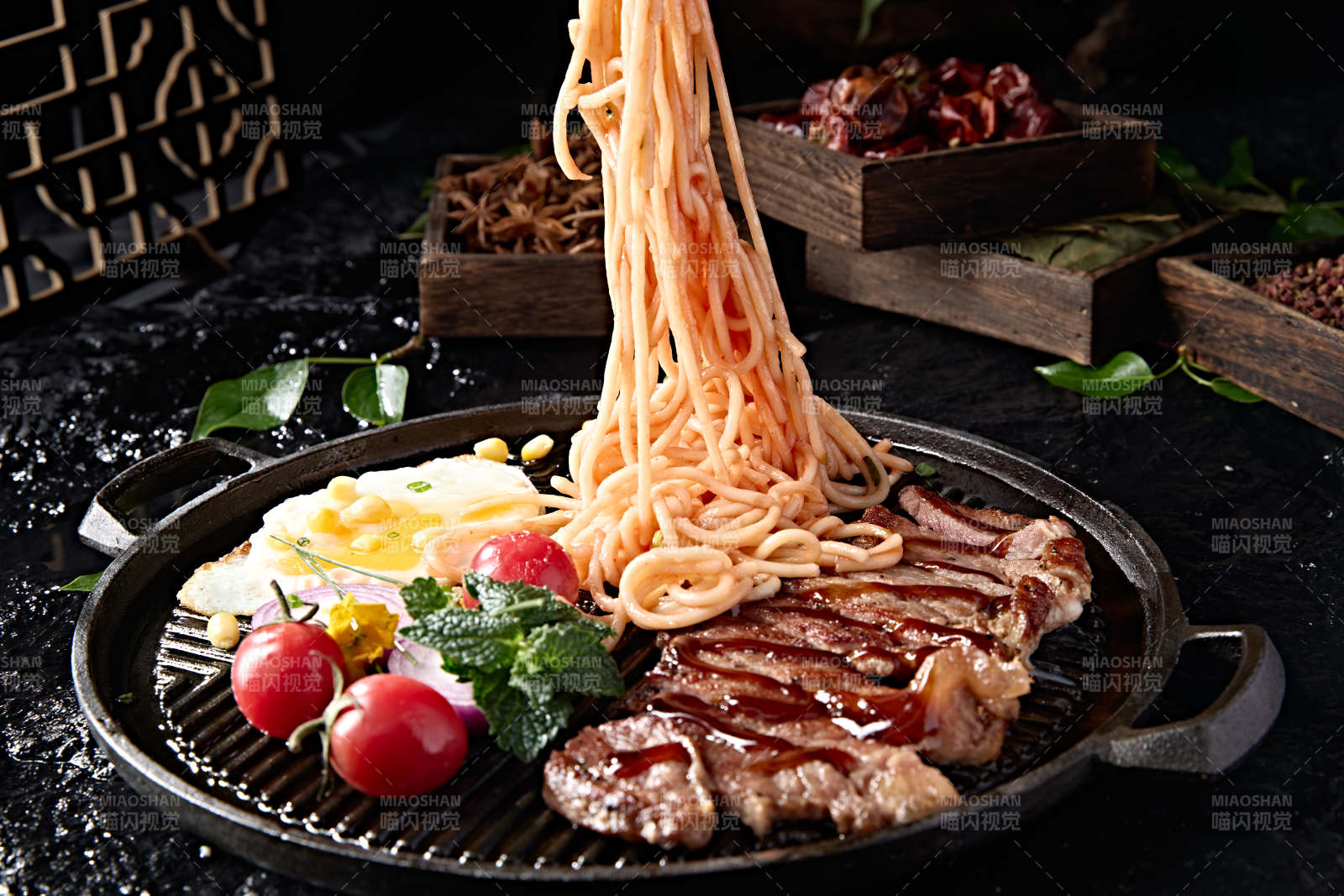 西餐沒事煎安格斯牛排配番茄意面