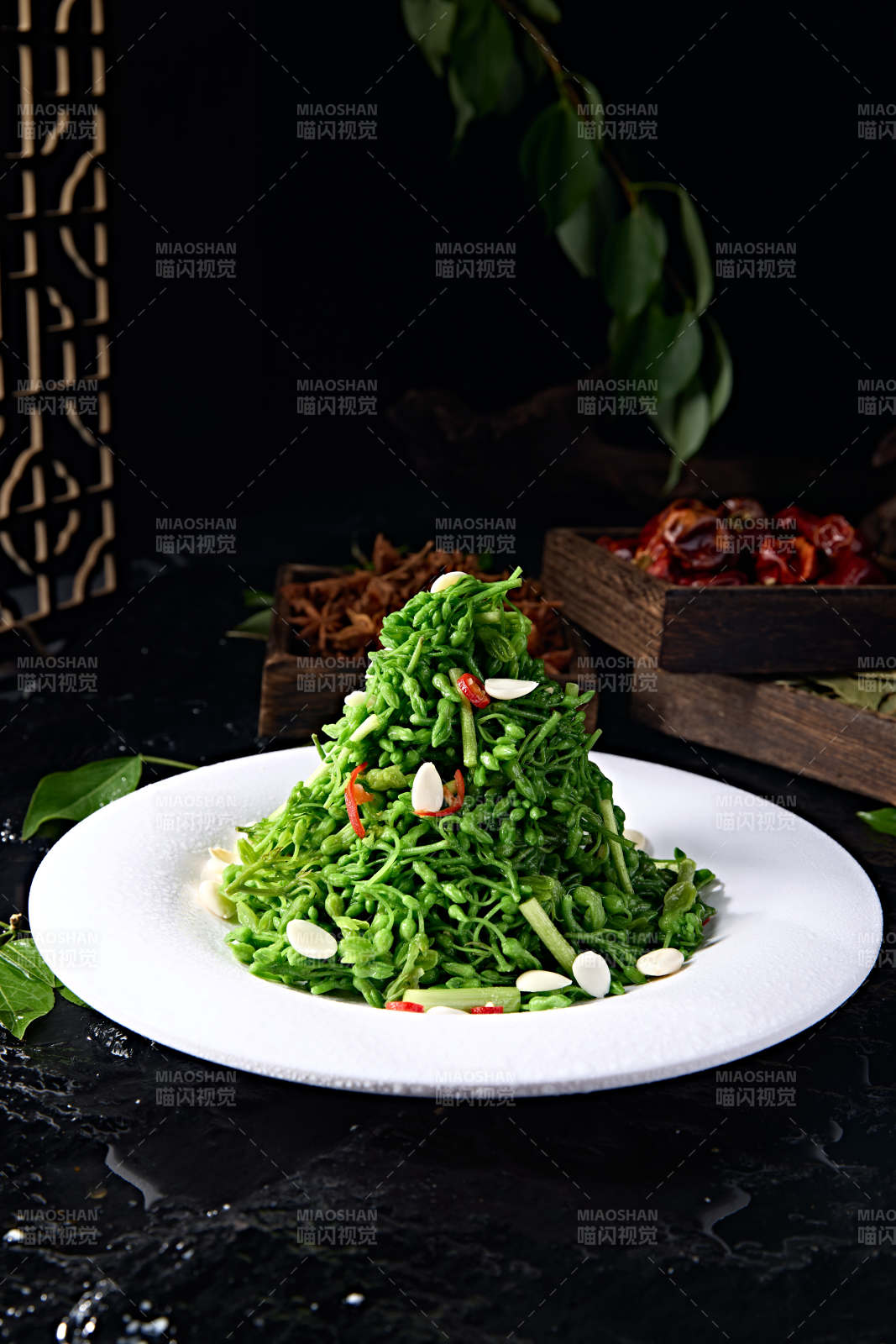 健康素食小凉菜凉拌夜兰花菜